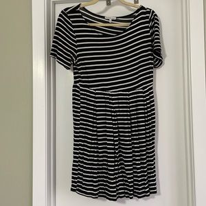 Very soft black and white striped babydoll dress
